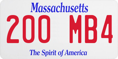 MA license plate 200MB4