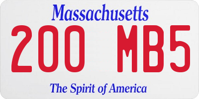 MA license plate 200MB5