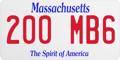 MA license plate 200MB6