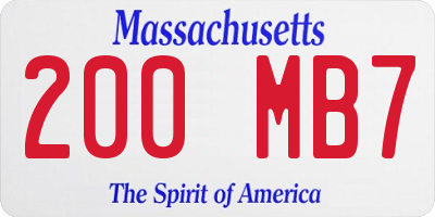 MA license plate 200MB7