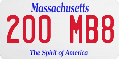 MA license plate 200MB8