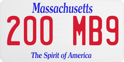 MA license plate 200MB9
