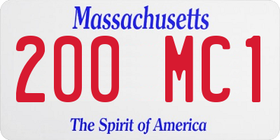 MA license plate 200MC1