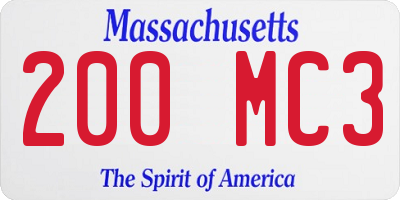 MA license plate 200MC3