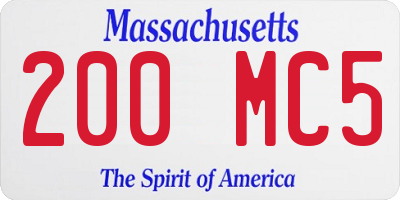 MA license plate 200MC5