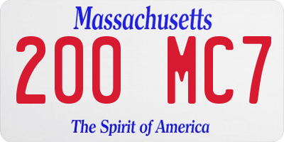 MA license plate 200MC7