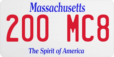 MA license plate 200MC8