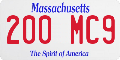 MA license plate 200MC9
