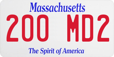 MA license plate 200MD2