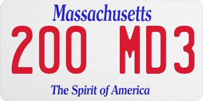 MA license plate 200MD3