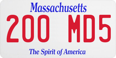 MA license plate 200MD5