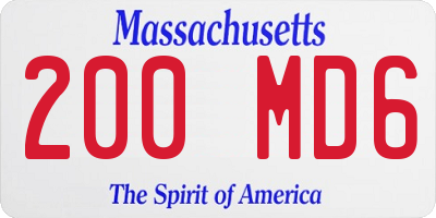 MA license plate 200MD6