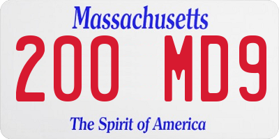 MA license plate 200MD9