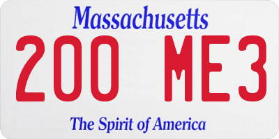 MA license plate 200ME3
