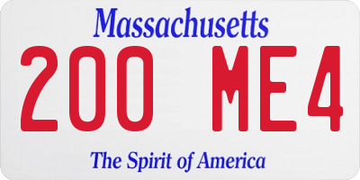 MA license plate 200ME4