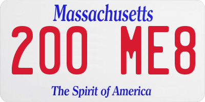 MA license plate 200ME8