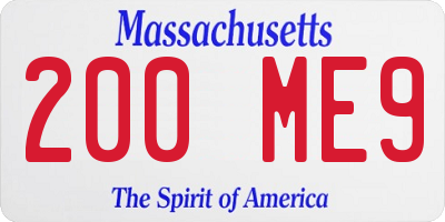 MA license plate 200ME9