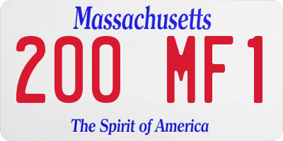 MA license plate 200MF1