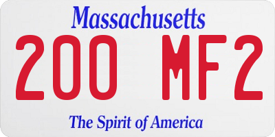 MA license plate 200MF2