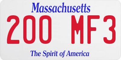 MA license plate 200MF3