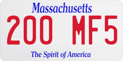 MA license plate 200MF5