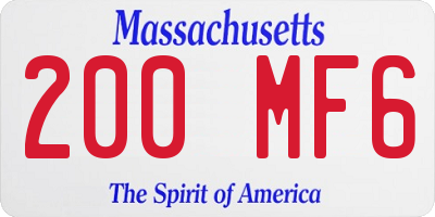 MA license plate 200MF6
