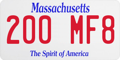 MA license plate 200MF8