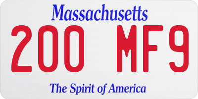 MA license plate 200MF9
