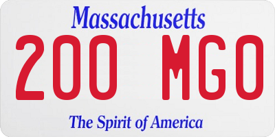 MA license plate 200MG0