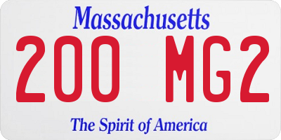 MA license plate 200MG2