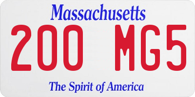 MA license plate 200MG5