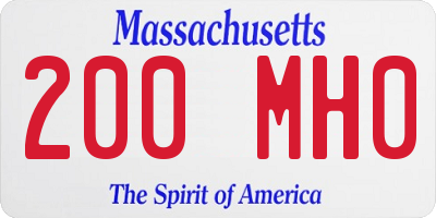 MA license plate 200MH0