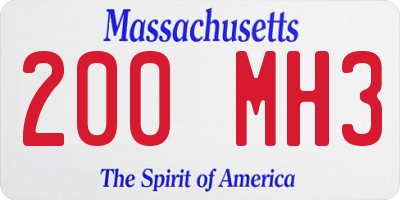 MA license plate 200MH3