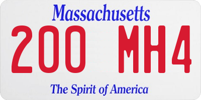 MA license plate 200MH4