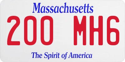 MA license plate 200MH6