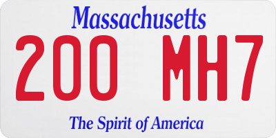 MA license plate 200MH7