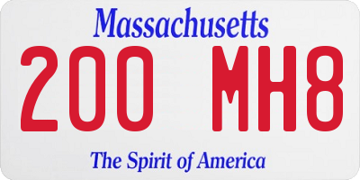 MA license plate 200MH8