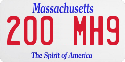 MA license plate 200MH9