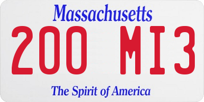 MA license plate 200MI3