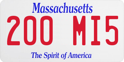 MA license plate 200MI5