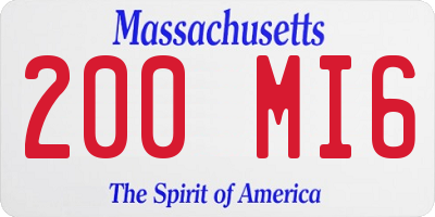 MA license plate 200MI6