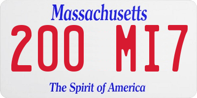 MA license plate 200MI7