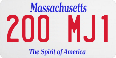 MA license plate 200MJ1