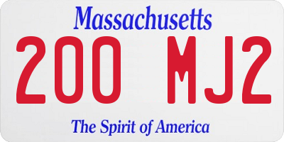 MA license plate 200MJ2