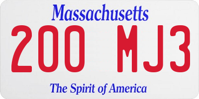 MA license plate 200MJ3