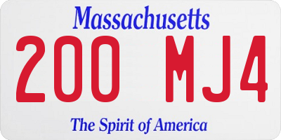 MA license plate 200MJ4