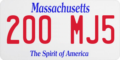 MA license plate 200MJ5
