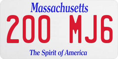 MA license plate 200MJ6