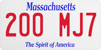 MA license plate 200MJ7