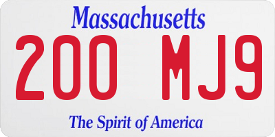 MA license plate 200MJ9